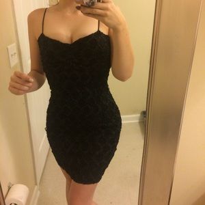 LBD with lace detailing and thin straps